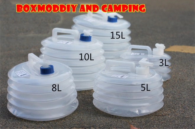 ถังน้ำดื่มแบบพกพา ถังน้ำยืดหดได้ มีก็อกน้ำเปิดปิด สำหรับ Camping กลางแจ้ง ขนาดความจุ 10ลิตร 10L พกพาสะดวก วัสดุ PE แบบหนา อย่างดี