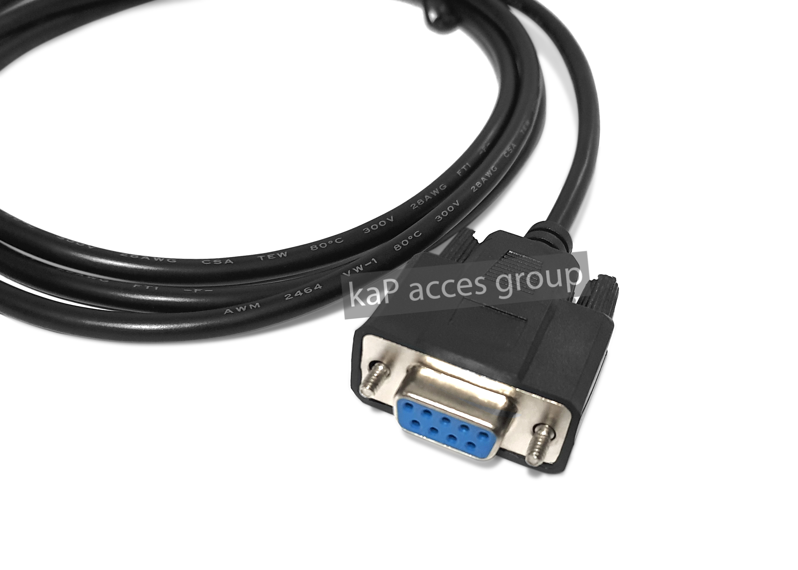 RS232 DB9 Serial 9พิน FULL CROSS ฟลูครอสไขว้ สายซีเรียล RS232 9pin Female to Female cable (1.8M) ดำ