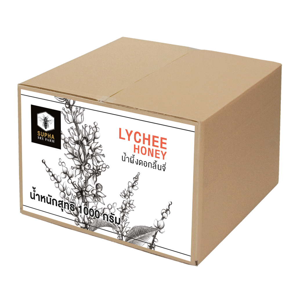 น้ำผึ้งดอกลิ้นจี่ 1000 กรัม ยกโหล (Lychee Honey 1000g 12 pcs)