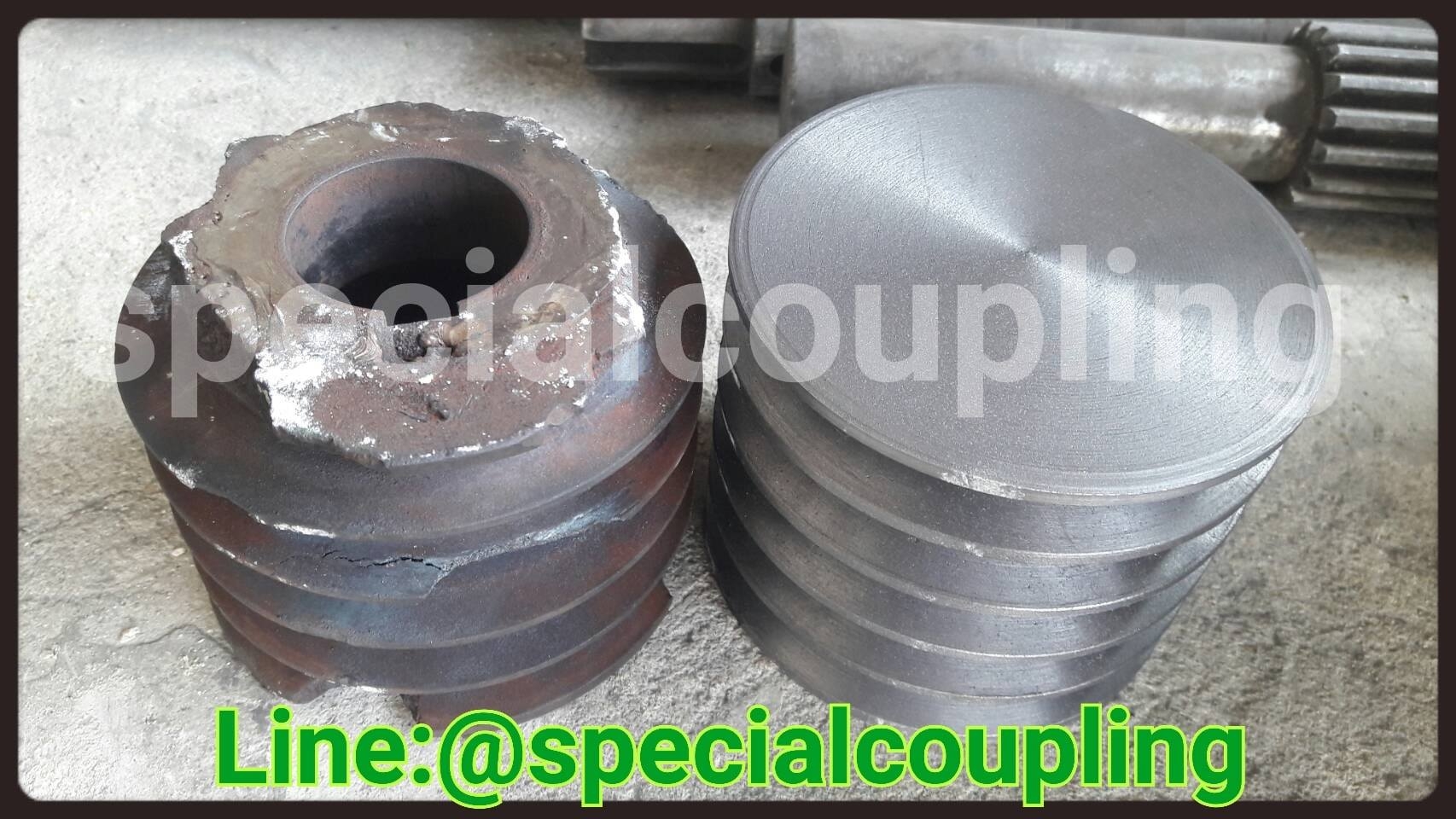 รับผลิตpulleyเหล็กหล่อ ขนาด5 นิ้ว 5V แบบตันเรียบ รอสินค้า 5 วันคะ