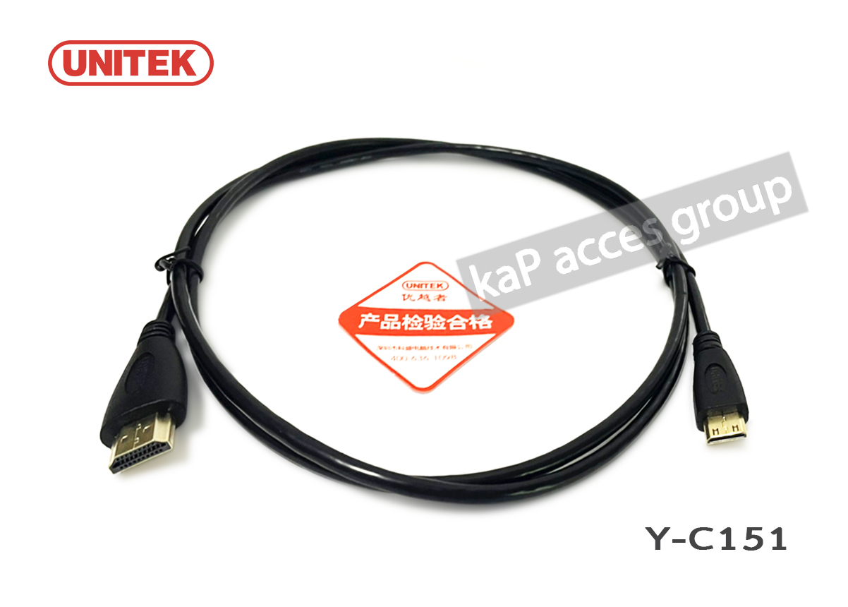 UNITEK สายต่อกล้อง Mini HDMI ไป HDMI Full HD UNITEK 1.5เมตร