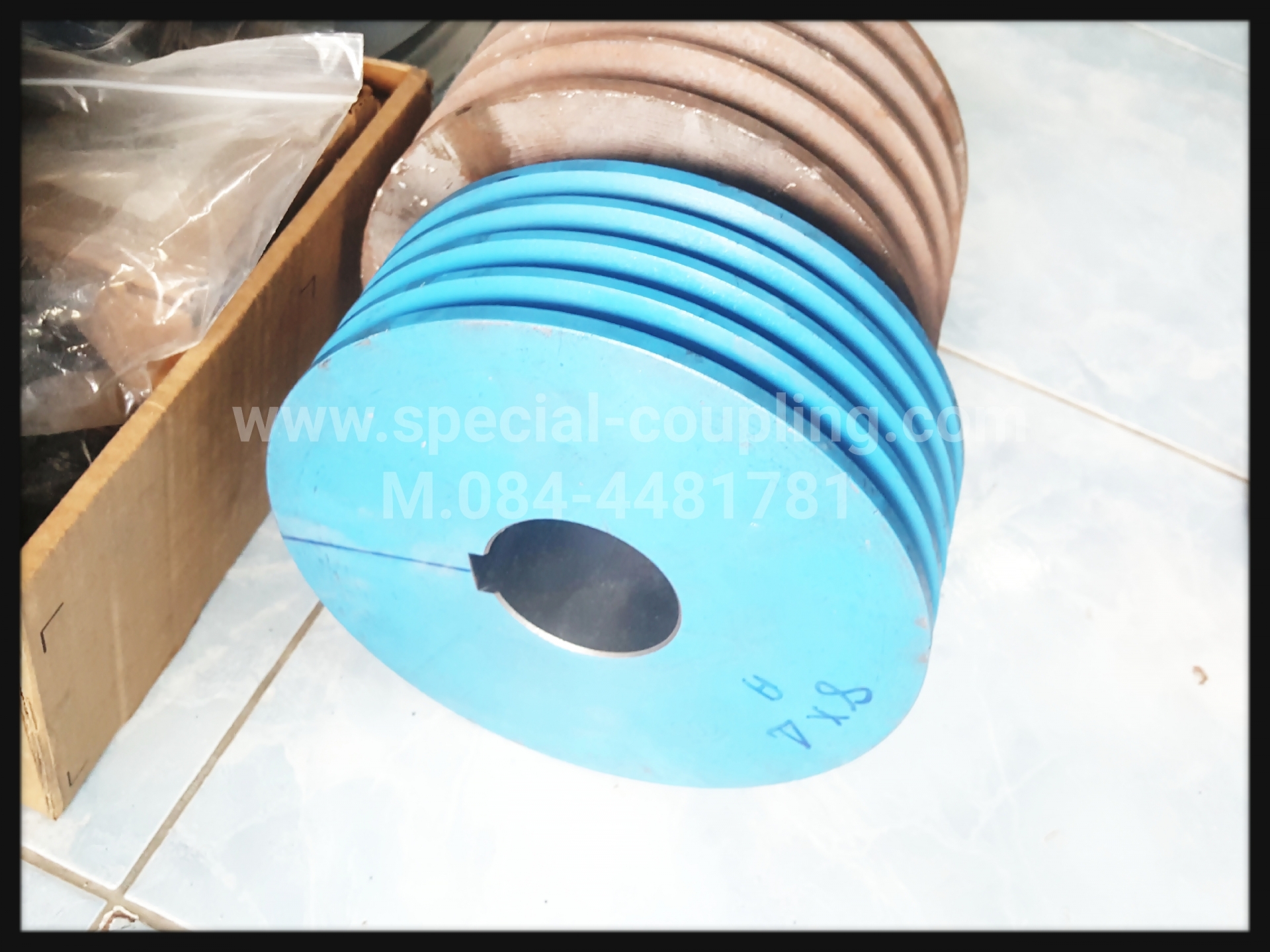 Pulley 8 นิ้ว 4ร่อง A แบบตัน พร้อมทำรูเพลา