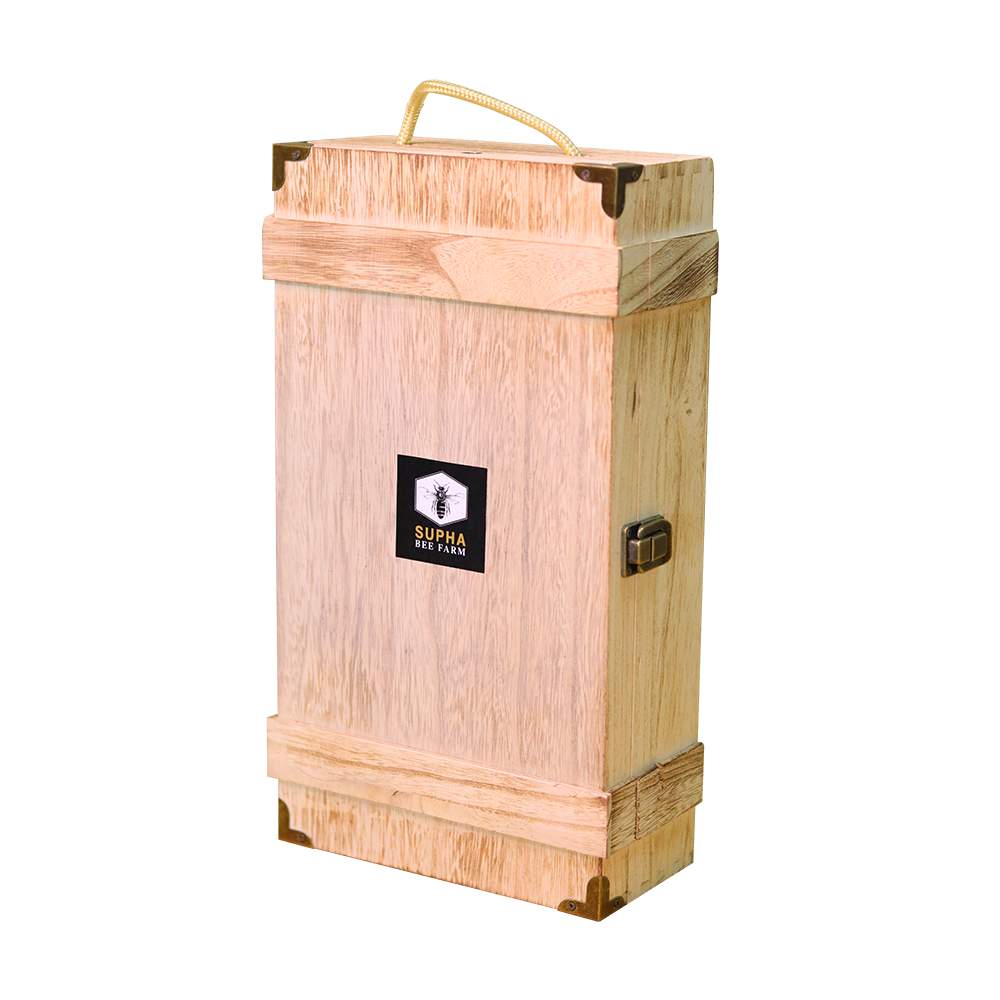 ชุดของขวัญ น้ำผึ้ง 1000 กรัม กล่องไม้ X2