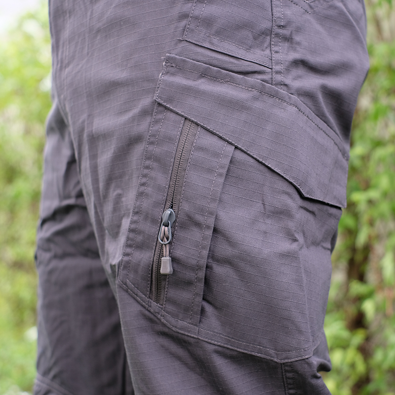 กางเกงยุทธวิธีแบรนด์ The Tank รุ่น IX9c เนื้อผ้าริปสต๊อป กางเกงใส่เดินป่า กางเกงขับบิ๊กไบค์ กางเกงทำงานภาคสนาม (สีเทา)