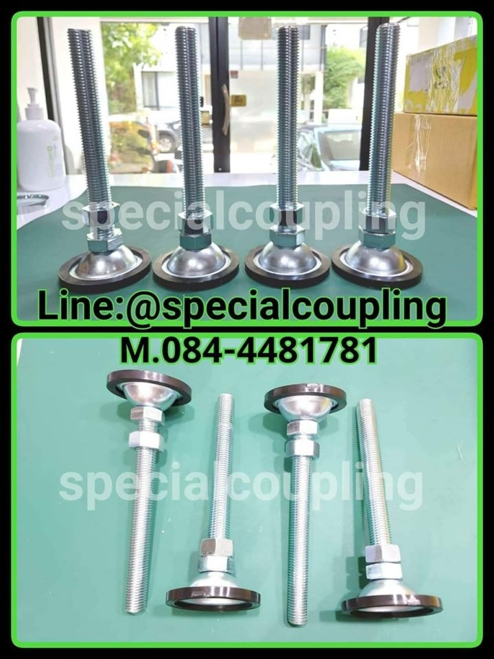 จำหน่ายขาฉิ่งเหล็กปรับระดับขอบยางm.20x180mm ไม่รวมฐาน ยาวรวมฐาน218 มิล สั่งได้คะ