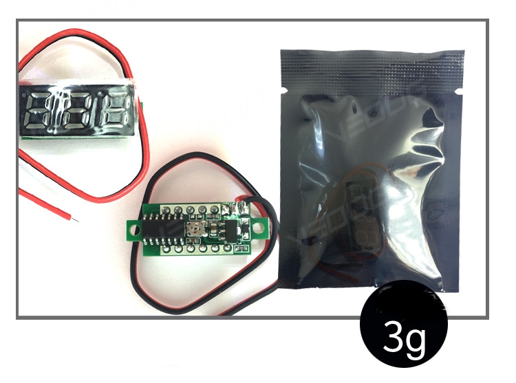 Voltmeter 0.28" 2.5v-30v วัดโวลท์ จอแสดงผลสีฟ้า