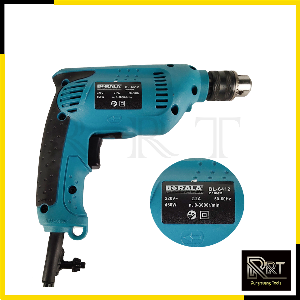 BERALA สว่านปรับรอบซ้าย-ขวา 10 mm. รุ่น BL-6412