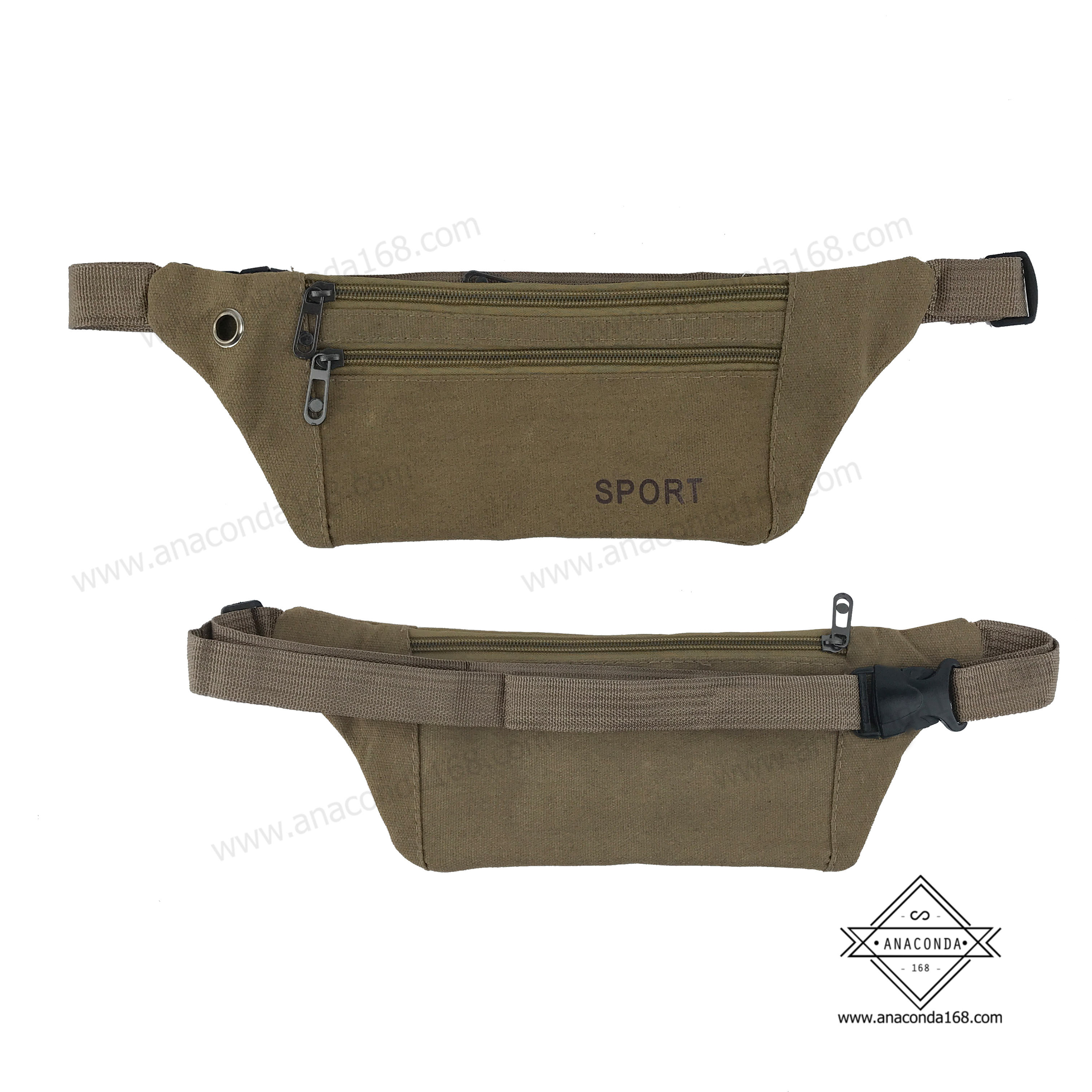 กระเป๋าคาดอก-คาดเอว Sport 3ซิป ผ้าแคนวาส V.1