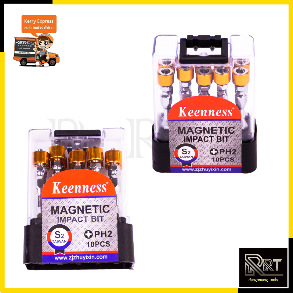 KEENNESS ดอกไขควงปลอกแม่เหล็ก 1 ชุด 10 ดอก