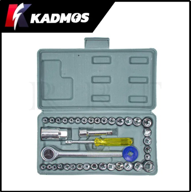 KADMOS ชุดประแจบล็อก ขนาด 1/4 นิ้ว 40 ชิ้น รุ่น 40PCS (เหมาะสำหรับซ่อม และบำรุงรักษารถยนต์ รถจักรยานยนต์ และจักรยาน) ผลิกจากเหล็กอย่างดี แข็งแรง ทนทาน