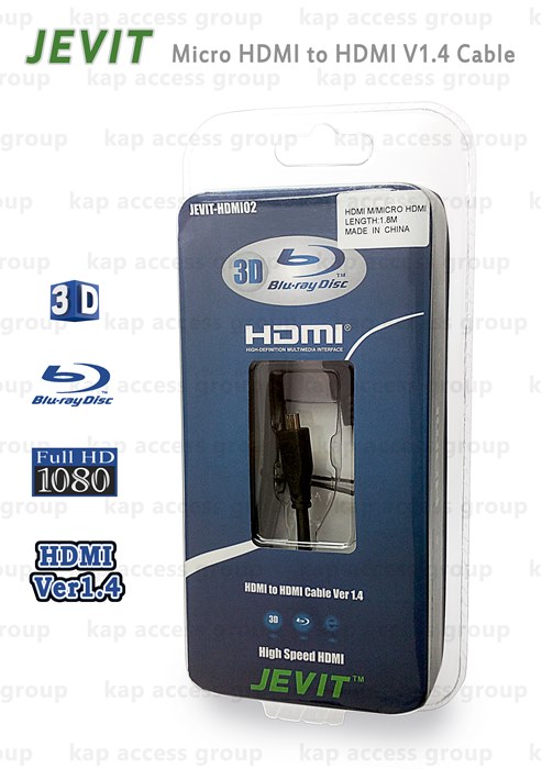 JEVIT สาย Micro HDMI TO HDMI V1.4 (1.8เมตร)