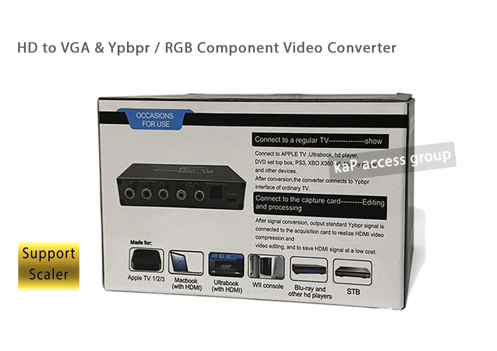 HDMI to VGA & Ypbpr / RGB Component Video + R/L Audio Coverter