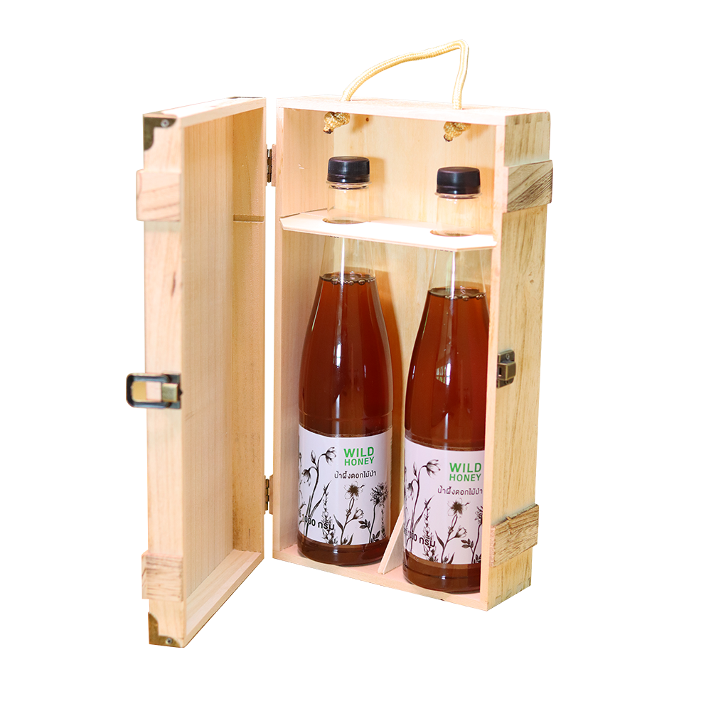 ชุดของขวัญ น้ำผึ้ง 1000 กรัม กล่องไม้ X2