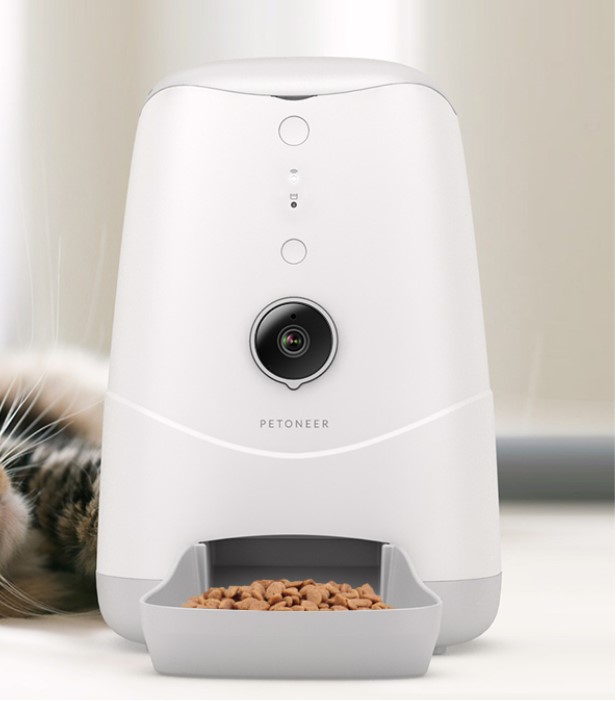 เครื่องให้อาหารแมวอัตโนมัติควบคุมด้วยสมาร์ทโฟนพร้อมกล้องวีดีโอความละเอียดสูง PETONEER NUTRI VISION