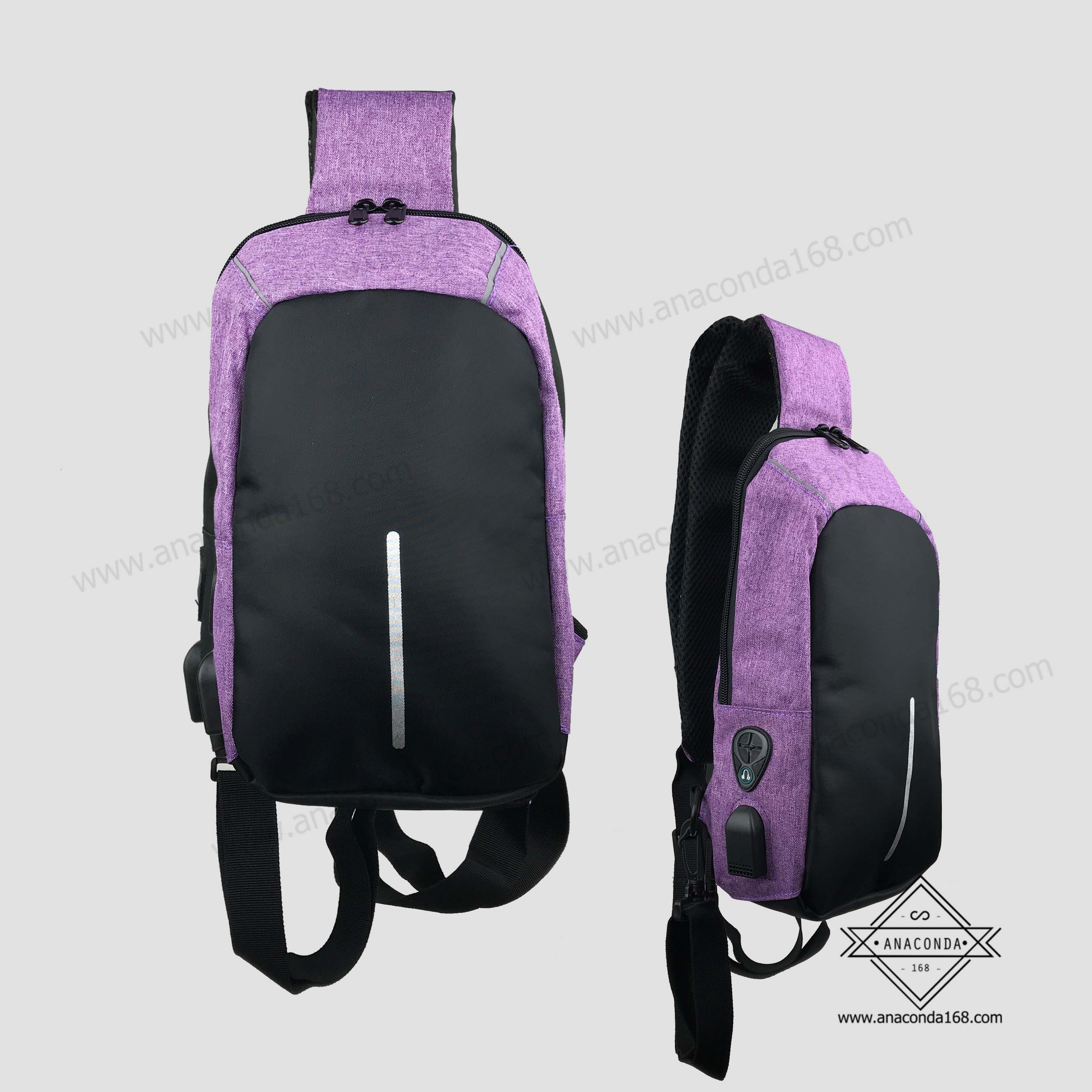 กระเป๋าสะพายข้างนิรภัย Backpack + USB