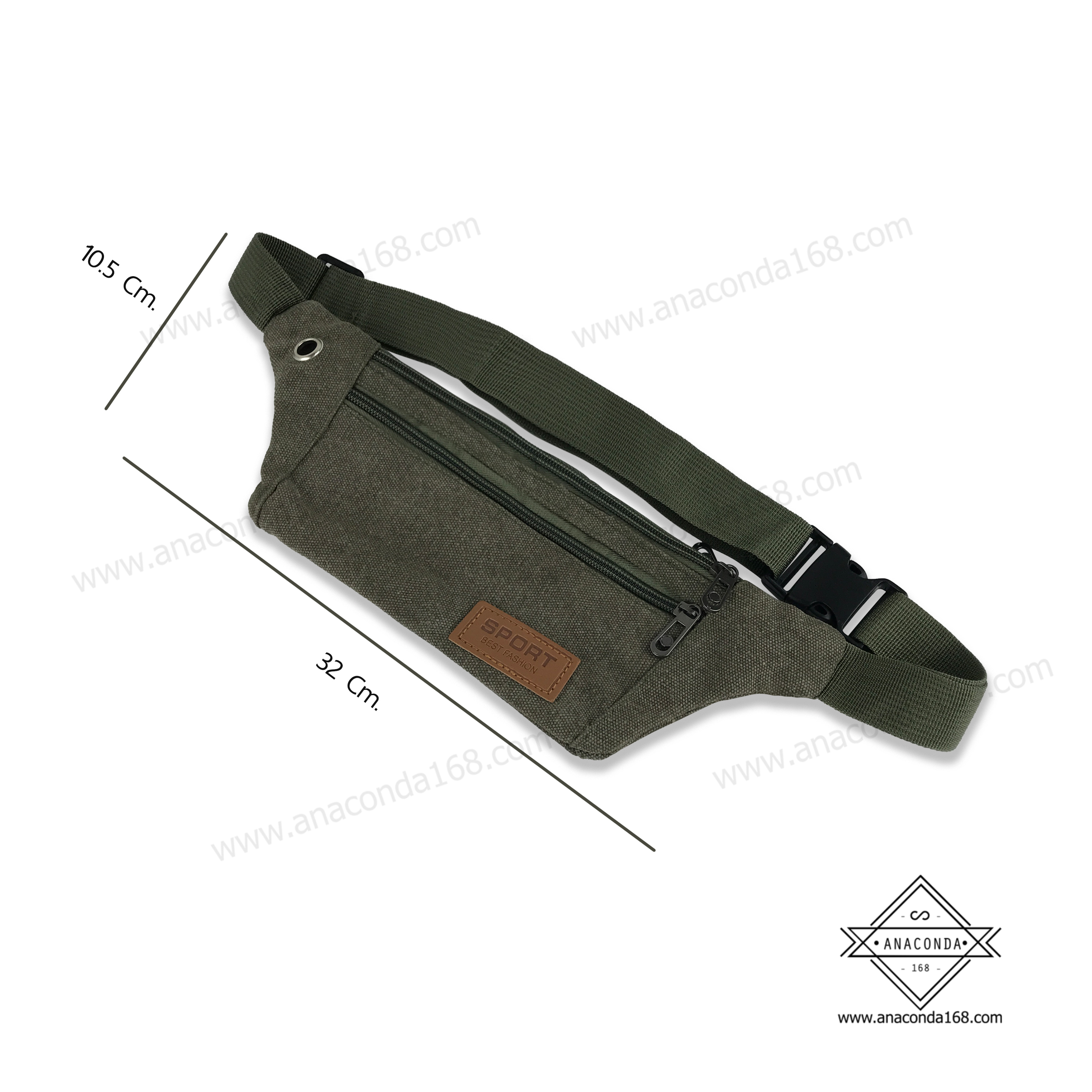 กระเป๋าคาดอก-คาดเอว Sport 3ซิป ผ้าแคนวาส V.2