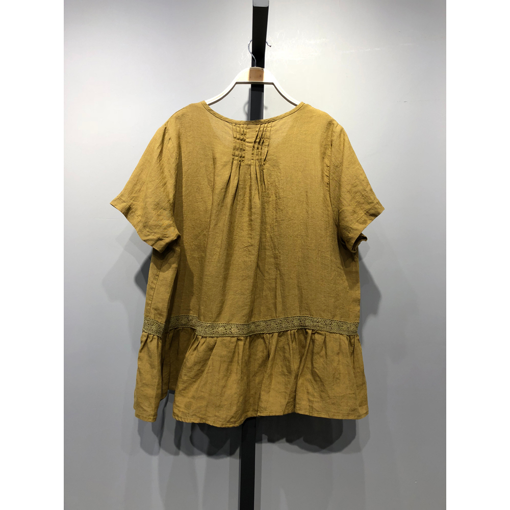 เสื้อลินินผสมฝ้ายแต่งลายลูกไม้