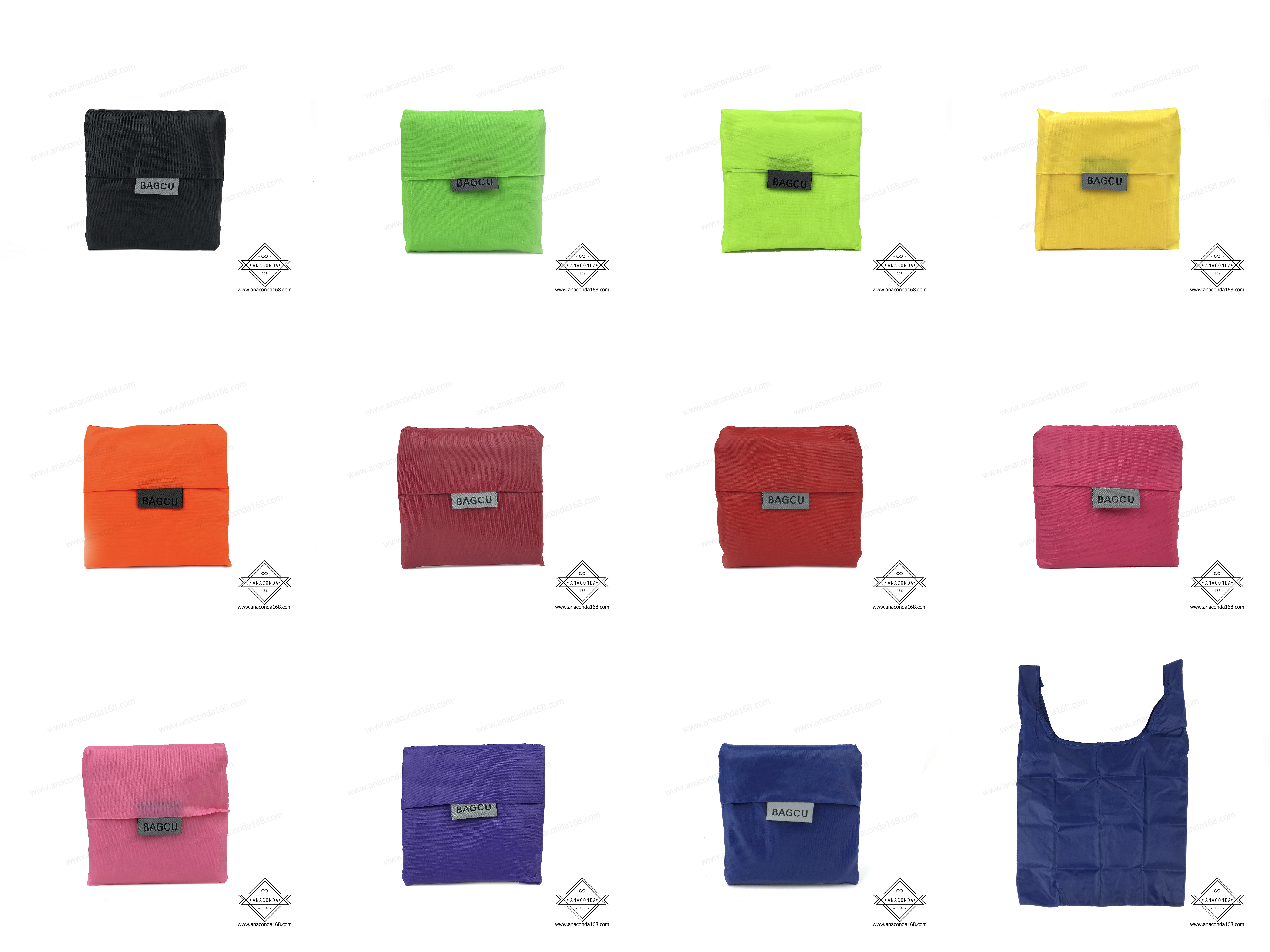 กระเป๋าช็อปปิ้งพับเก็บได้ BAGCU สีพื้น (Shopping Bag)