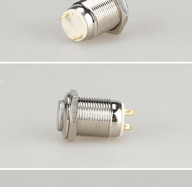 สวิตช์กดติดปล่อยดับ 12mm สแตนเลส แป้นกดสูง