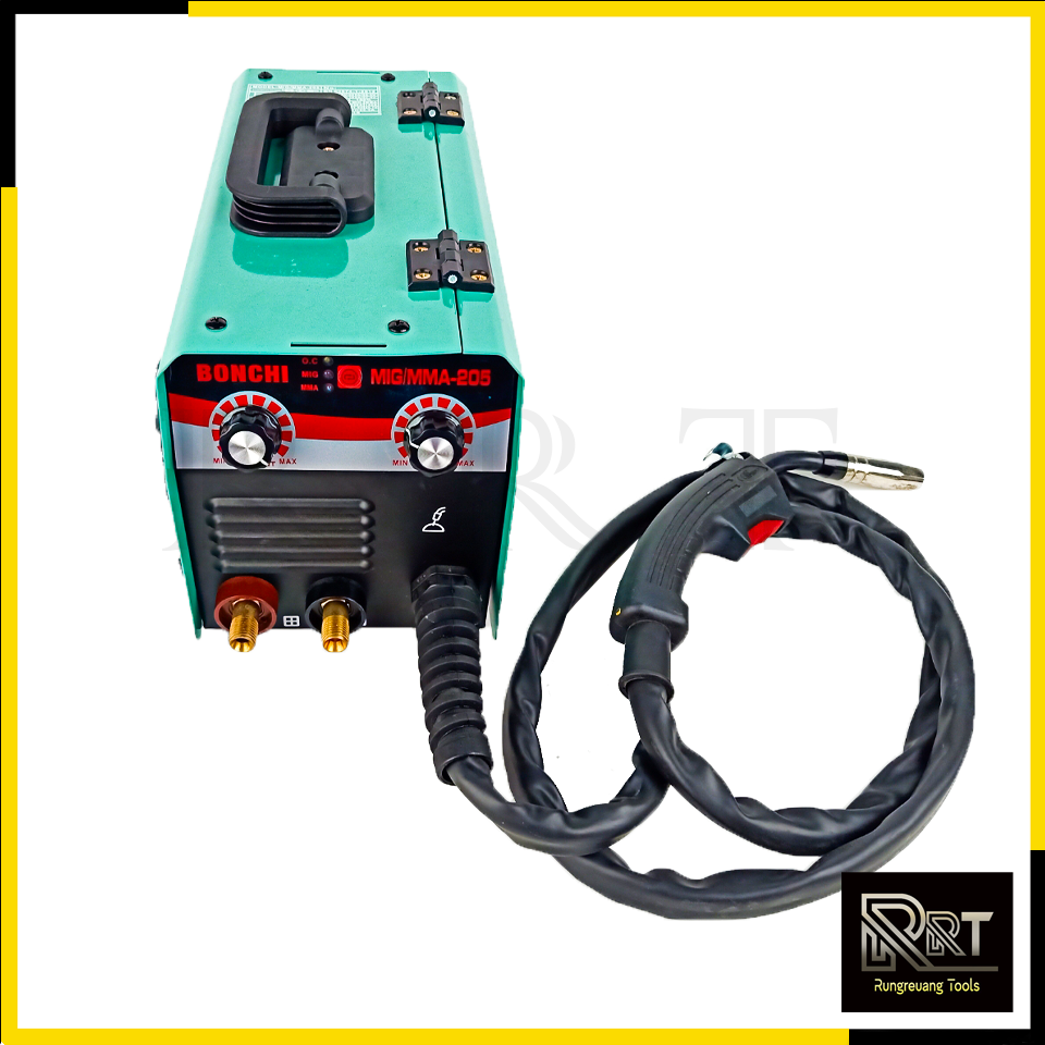 BONCHI ตู้เชื่อม MIG ไม่ใช้แก๊ส รุ่น MIG-205 + ลวดฟลักซ์คอร์ 0.8มิล 1กก.