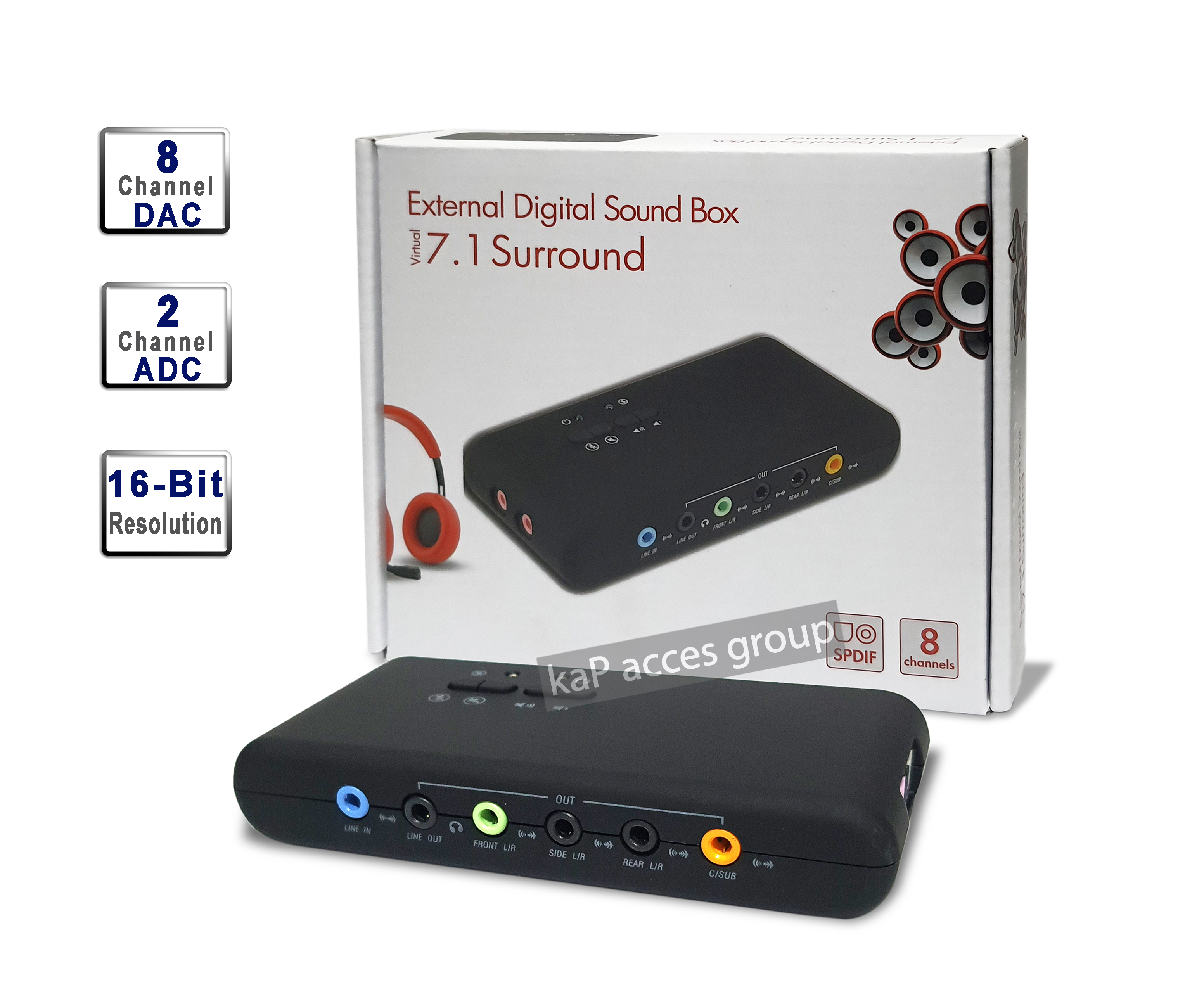 USB SOUND 7.1 CH Sound Card USB การ์ดเสียง Cmi6206 Chipset USB Audio Device