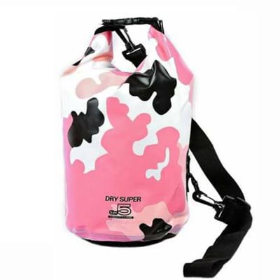 กระเป๋ากันน้ำ Dry Super รุ่น Super Camo 5 ลิตร ลายพรางสีชมพู
