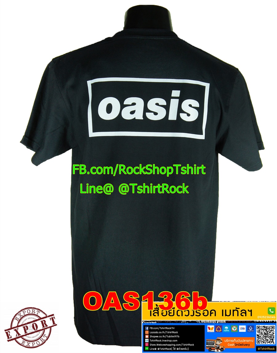 เสื้อวินเทจ Oasis เสื้อยืดวงร็อค เสื้อร็อค เมทัล OAS136