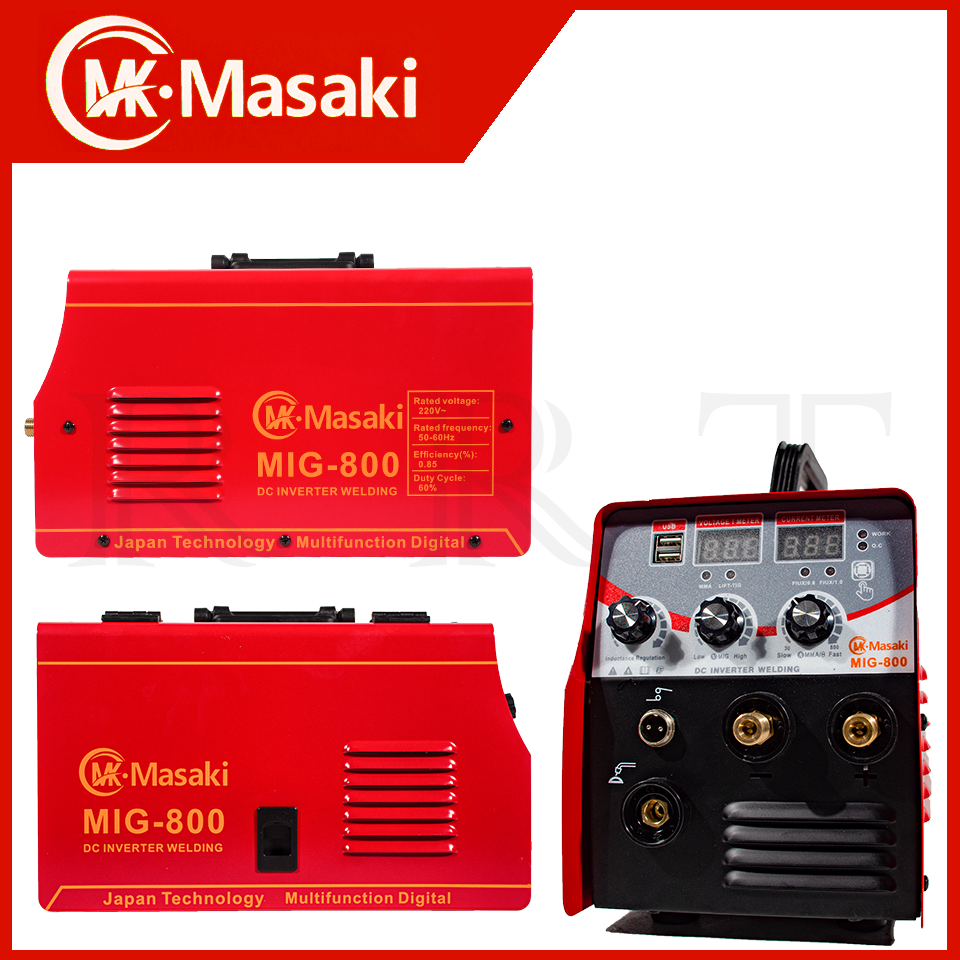 MASAKI ตู้เชื่อม MIG ไม่ใช้แก๊ส CO2 รุ่น MIG-800 !! แถม ลวด 0.8 ขนาด 0.5 กก.