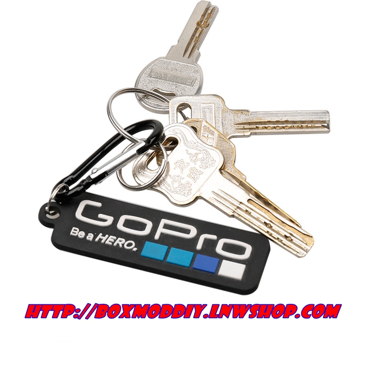 พวงกุญแจโกโปร พร้อมคลิ๊บล็อก คล้องห่วง GOPRO key chain วัสดุแผ่นยางนุ่ม เกรดพรีเมี่ยม