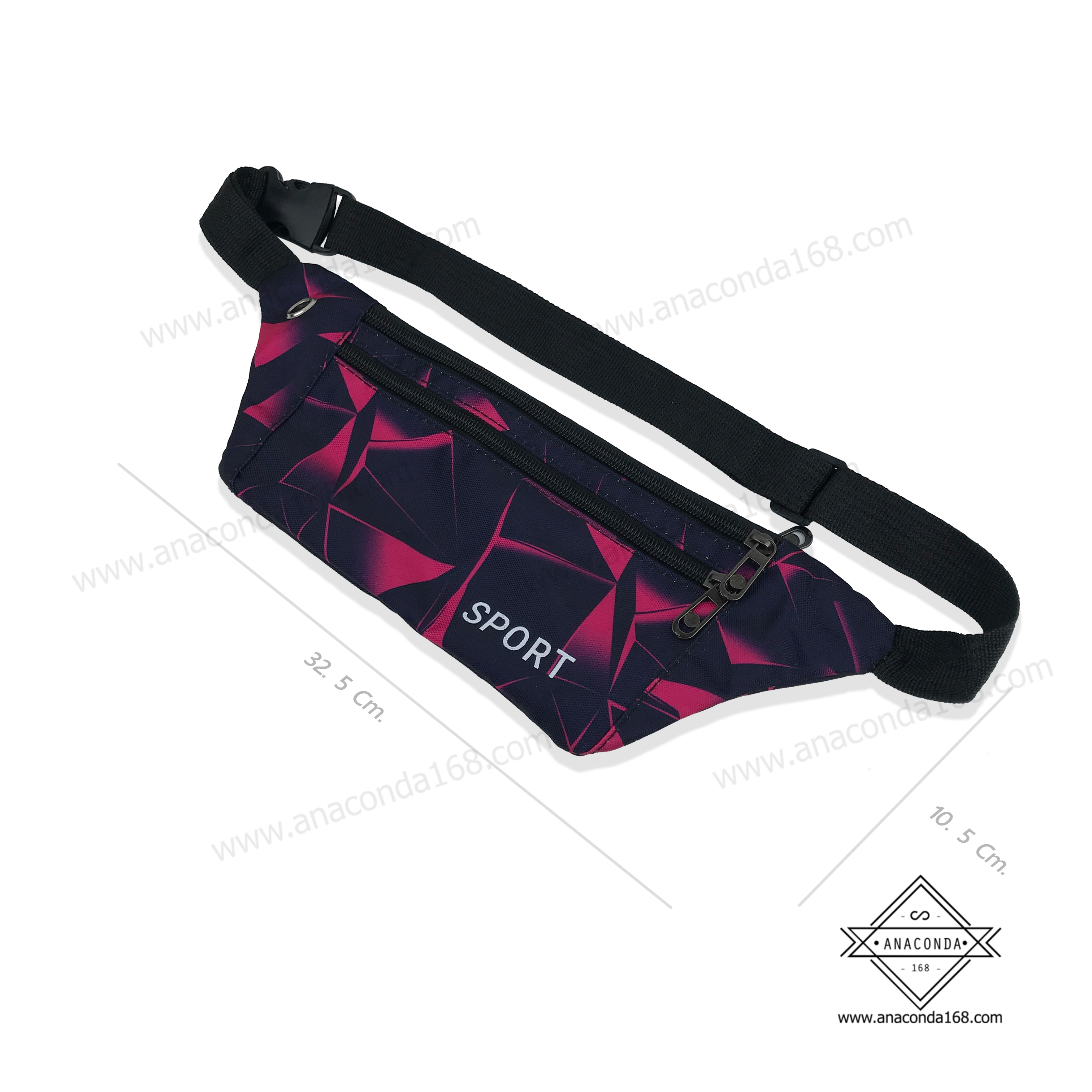 กระเป๋าคาดเอวสปอร์ต 3 ซิปแบบลาย V.6(Sport Bag)