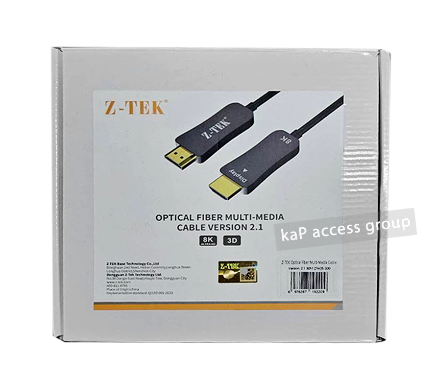 Z-TEK HDMI V2.1 UHD FIBER OPTICAL CABLE (20M) 8K 3D