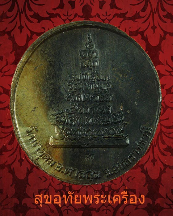 เหรียญประทานพร (ฟ้าผ่า) หลวงปู่ ญาท่านสวน วัดนาอุดม ปี 49 เนื้อ สำฤทธิ์โบราณ ซองเดิมครับ