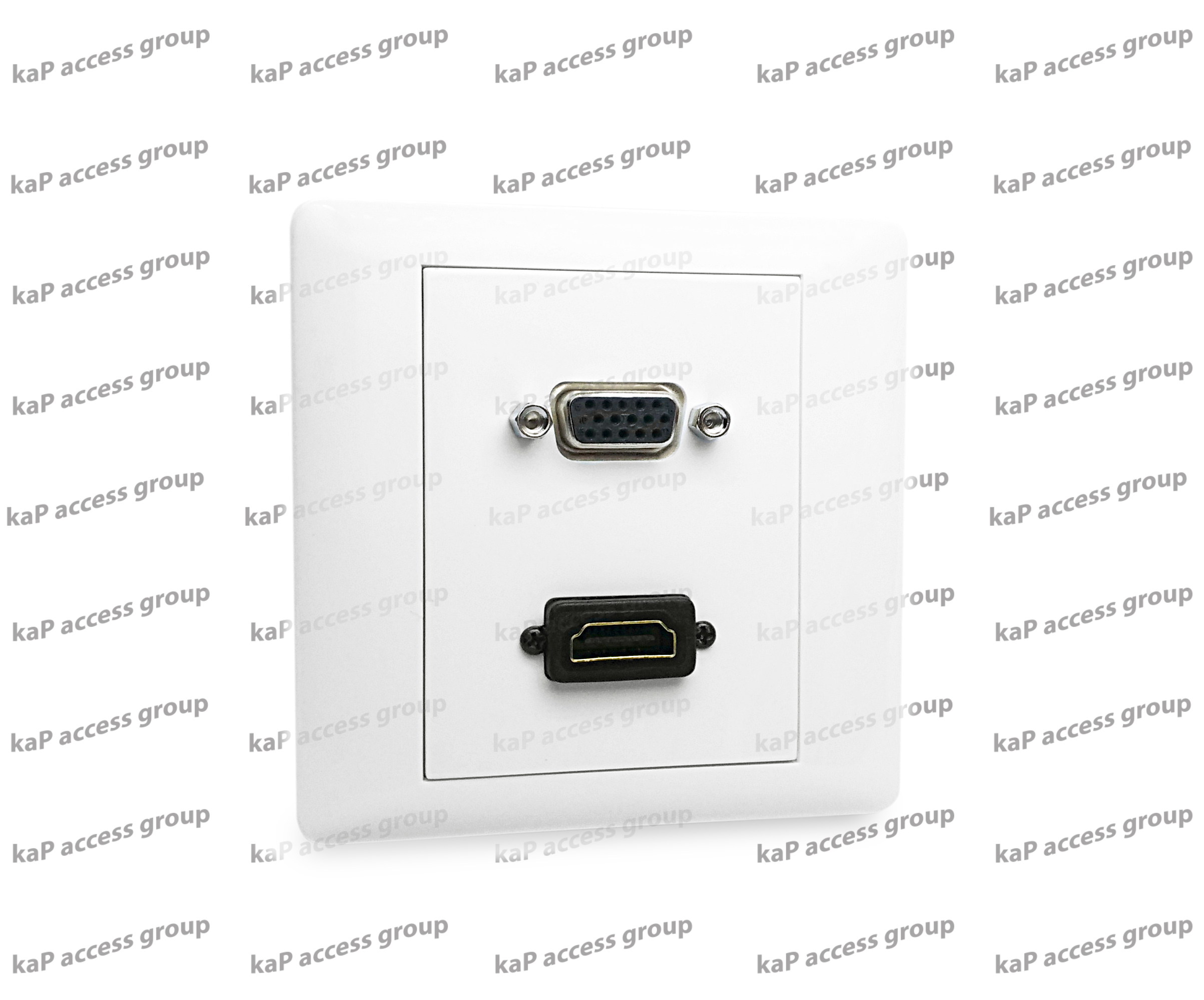 หน้ากากเต้ารับ HDMI + VGA แบบ เมีย/เมีย เสียบสาย