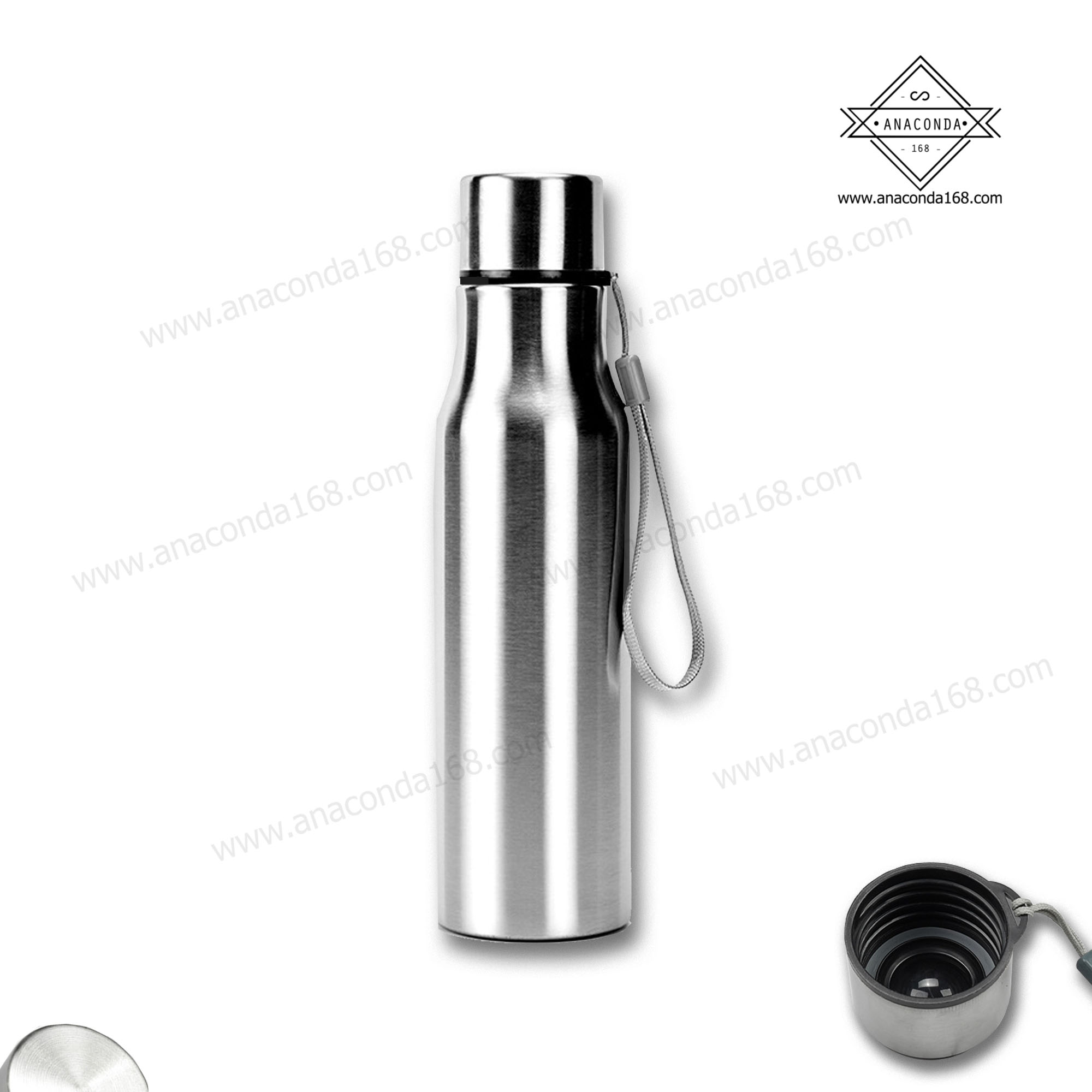 ขวดน้ำทรงยาวสีเงิน 500 ml.