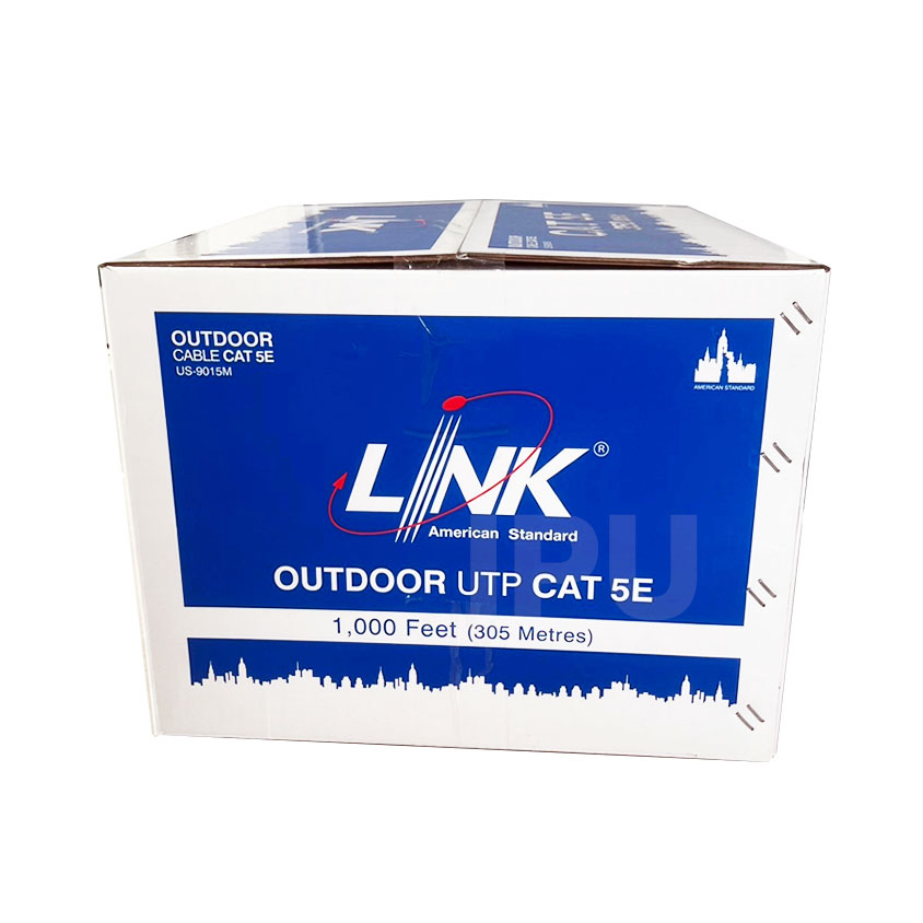สาย LAN CAT5E ยาว 305 เมตร ใช้สำหรับเดินสายระบบอินเตอร์เน็ต ภายนอกอาคาร ยี่ห้อ LINK แบบกล่อง