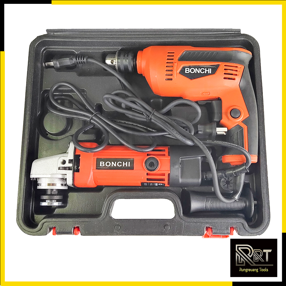 BONCHI ชุดสว่านพร้อมเครื่องเจียร