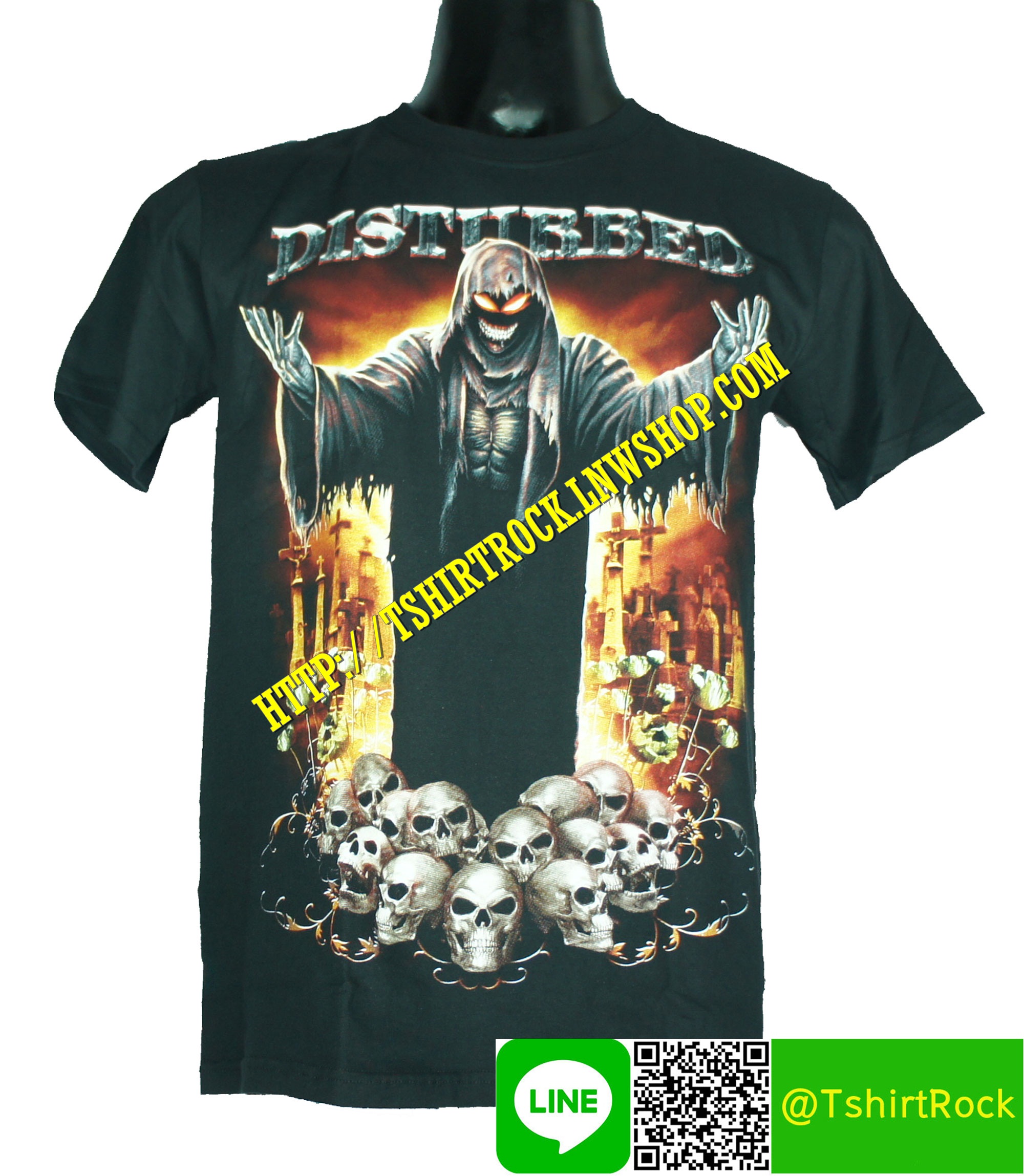 DISTURBED เสื้อยืดวงร็อค เมทัล ดนตรี เสื้อวงดิสเทิร์บ DTB1298