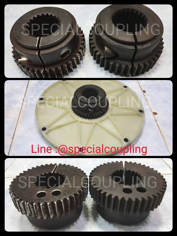 Bowex size.M.65 flange od 314 mm งานสร้างดุมตามตัวอย่าง พร้อมทำรูเพลาสปาย clamp เหล็ก SCM21 ชุบแข็งไนไตรทั้งตัว