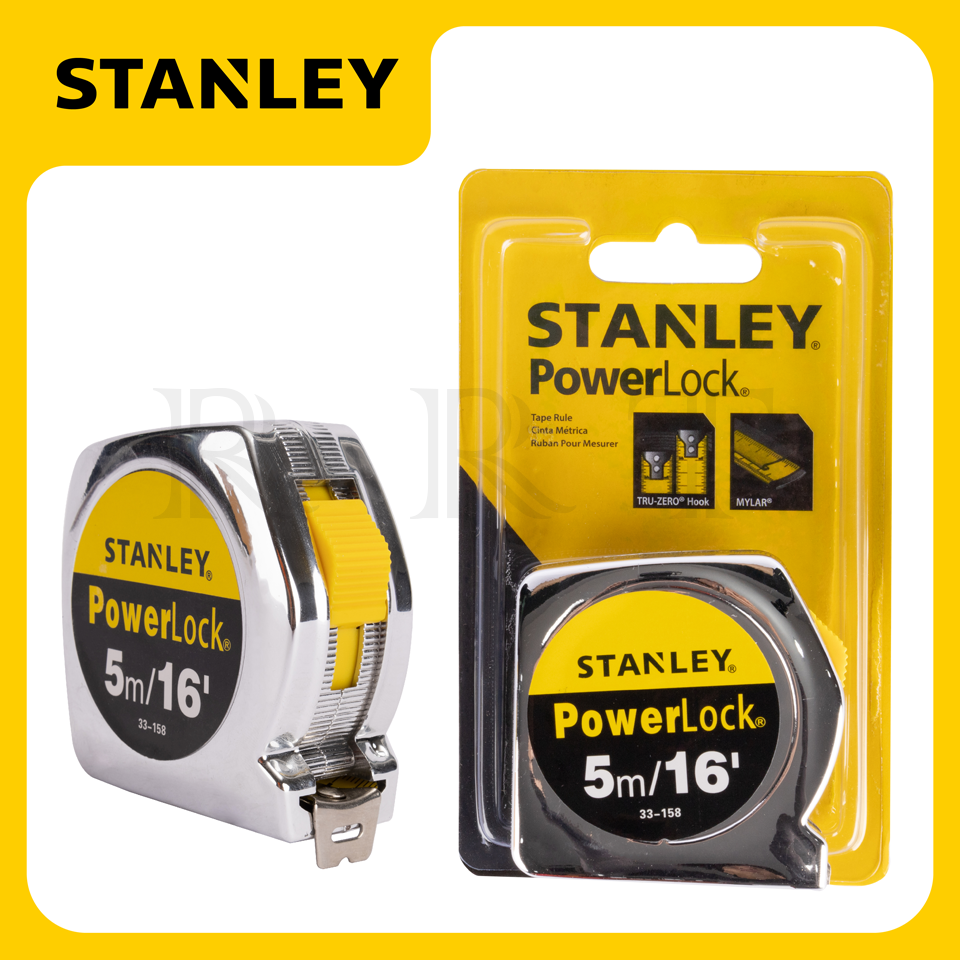 STANLEY POWERLOCK ตลับเมตร ขนาด 33-158(33-233) ขนาด 5 เมตร สีเงิน