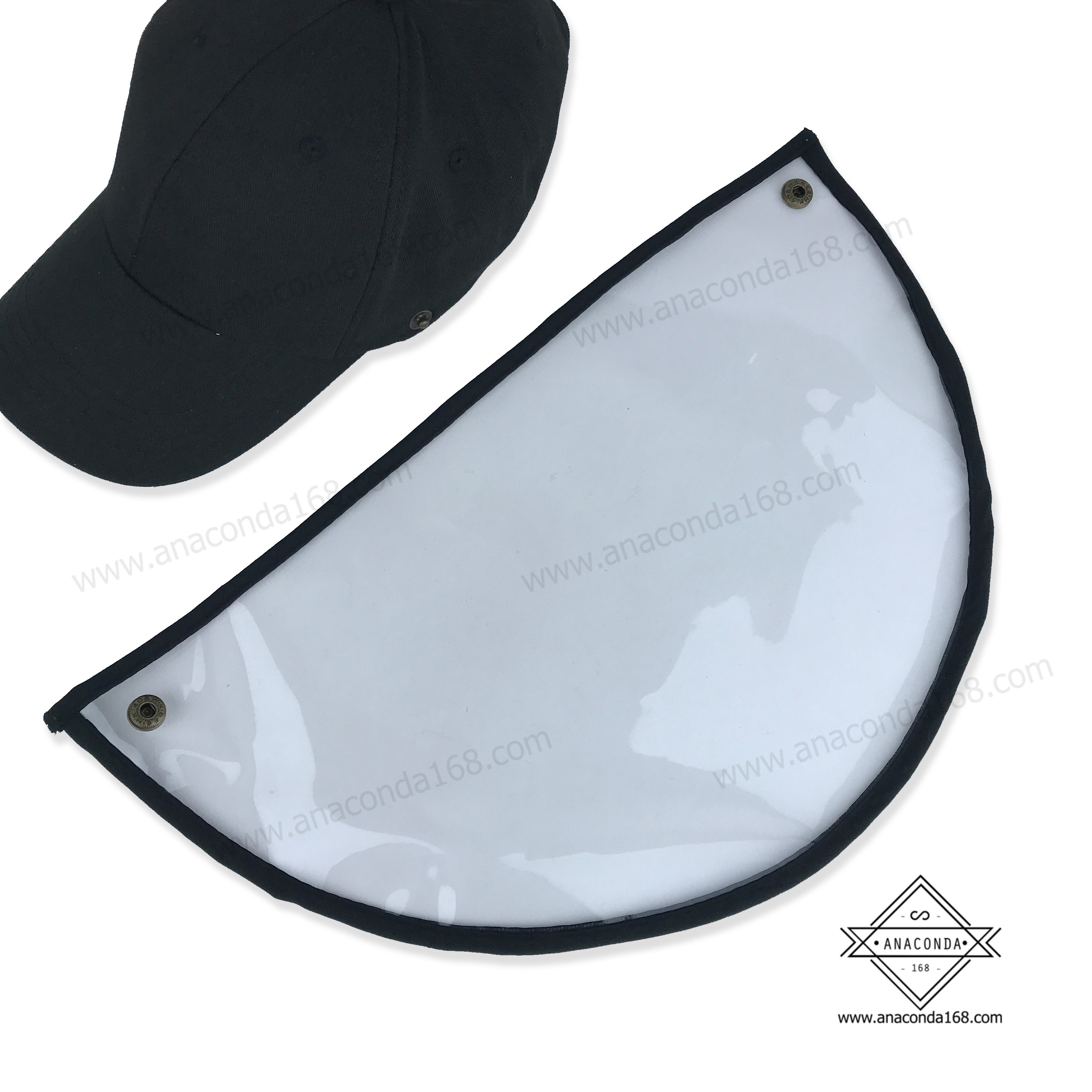 หมวกเเก็บพร้อมหน้ากากใสป้องกัน