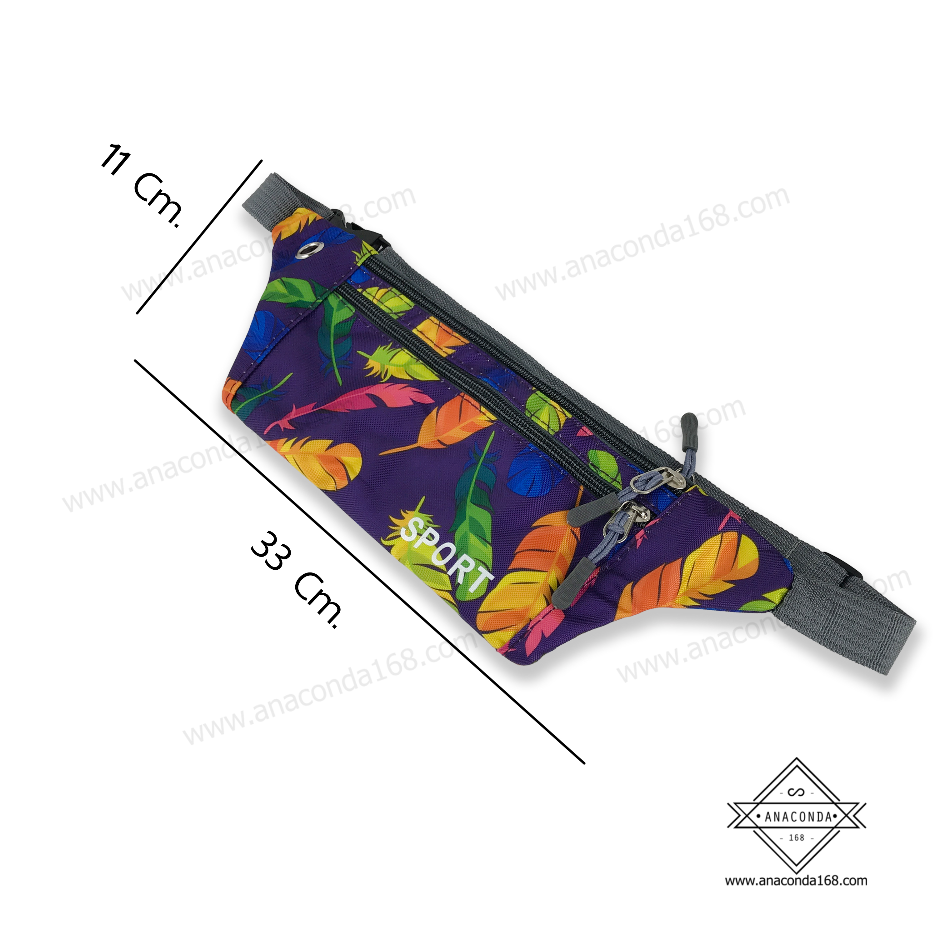 กระเป๋าคาดเอวสปอร์ต 3 ซิปแบบลาย V.5(Sport Bag)