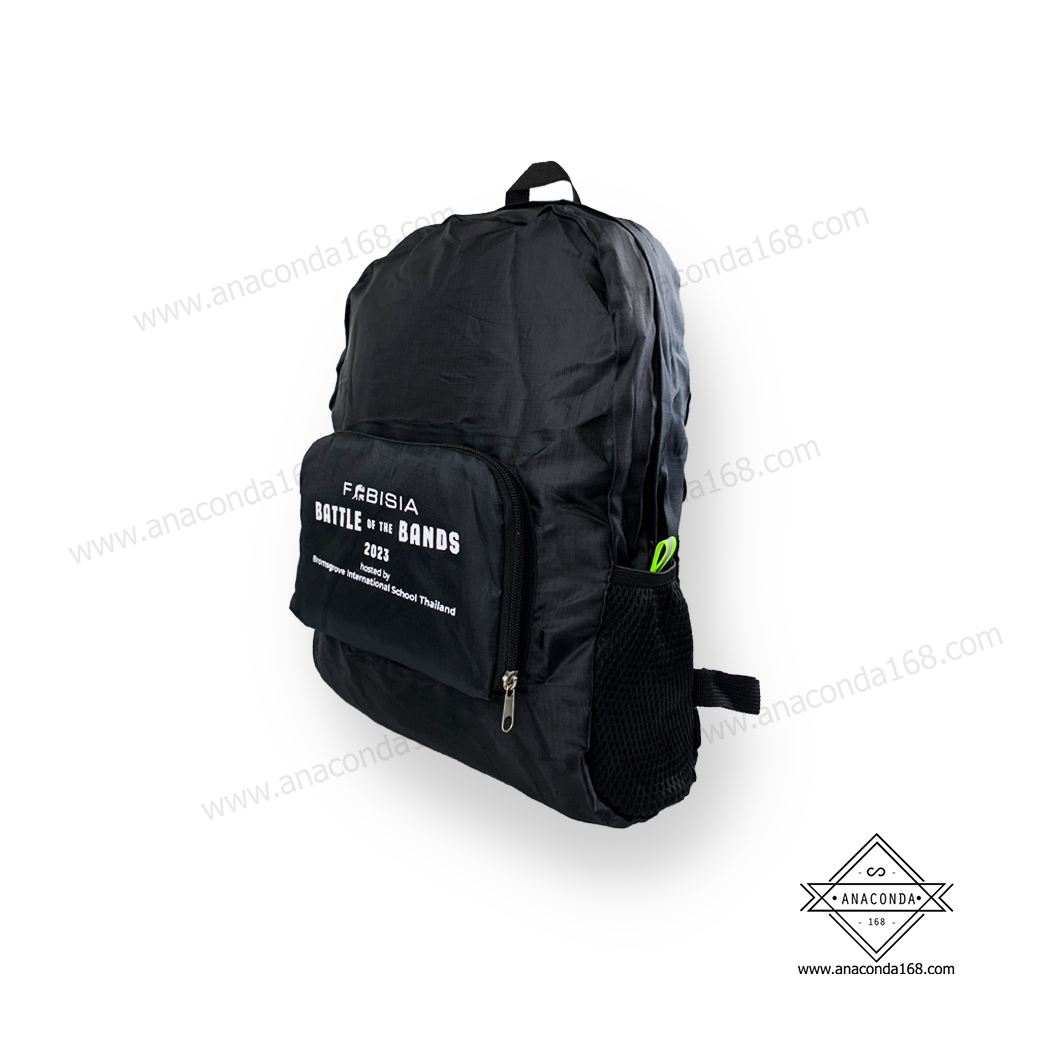 กระเป๋าเป้สะพายหลังพกพาพับเก็บได้ ทำโลโก้