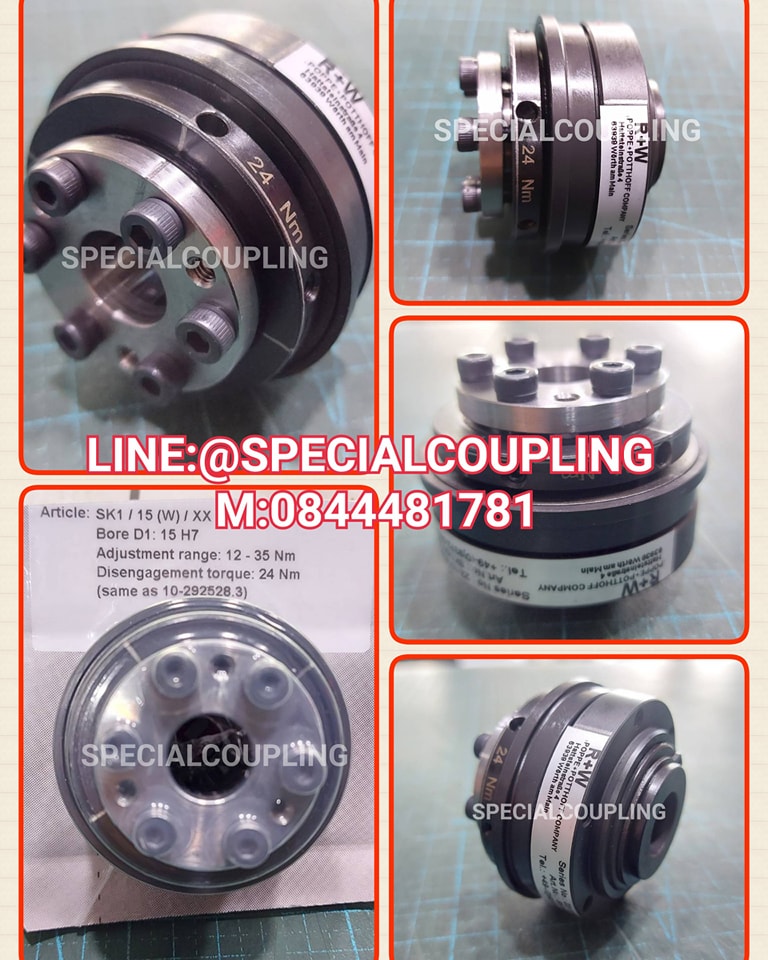 รับนำเข้าR+W COUPLING TORQUE LIMITER SK1/15 BORE 15MM รอสินค้า 120 วัน สอบถามได้คะ