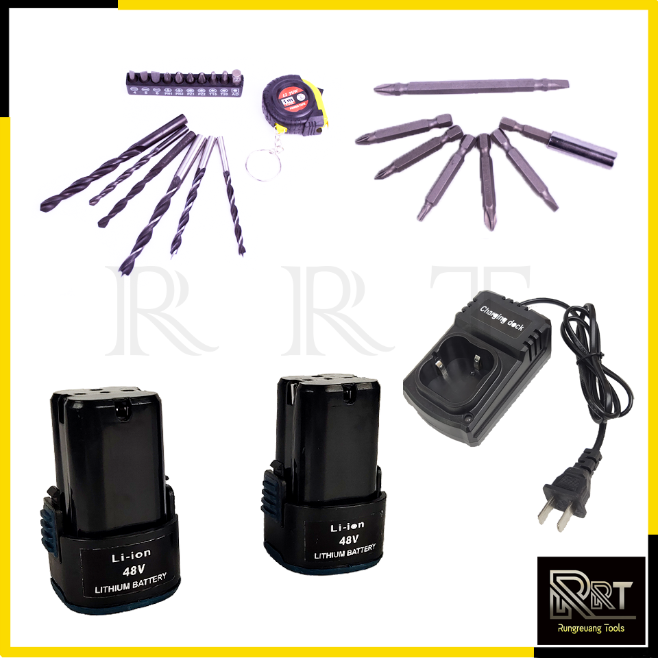 BONCHI สว่านไร้สาย 48v 3 ระบบ เจาะกระแทกได้