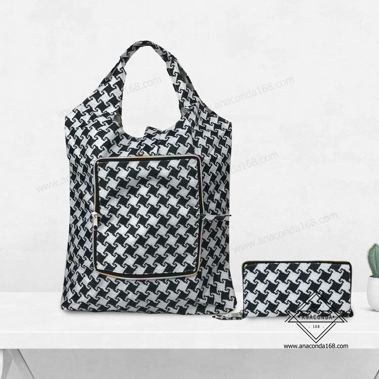 กระเป๋าพับได้เนื้อผ้าหนา รุ่นซิป (Shopping Bag) ถุงช้อปปิ้งพับได้