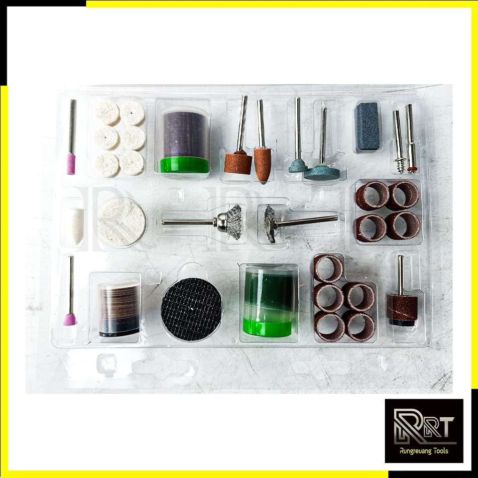RRT ชุดเครื่องขัดมินิ ขนาดแกน 3mm. (ชุด 105 ชิ้น)
