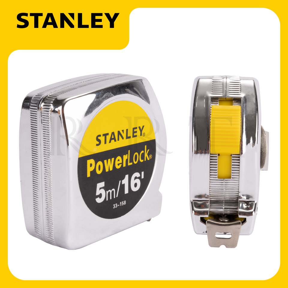 STANLEY POWERLOCK ตลับเมตร ขนาด 33-158(33-233) ขนาด 5 เมตร สีเงิน