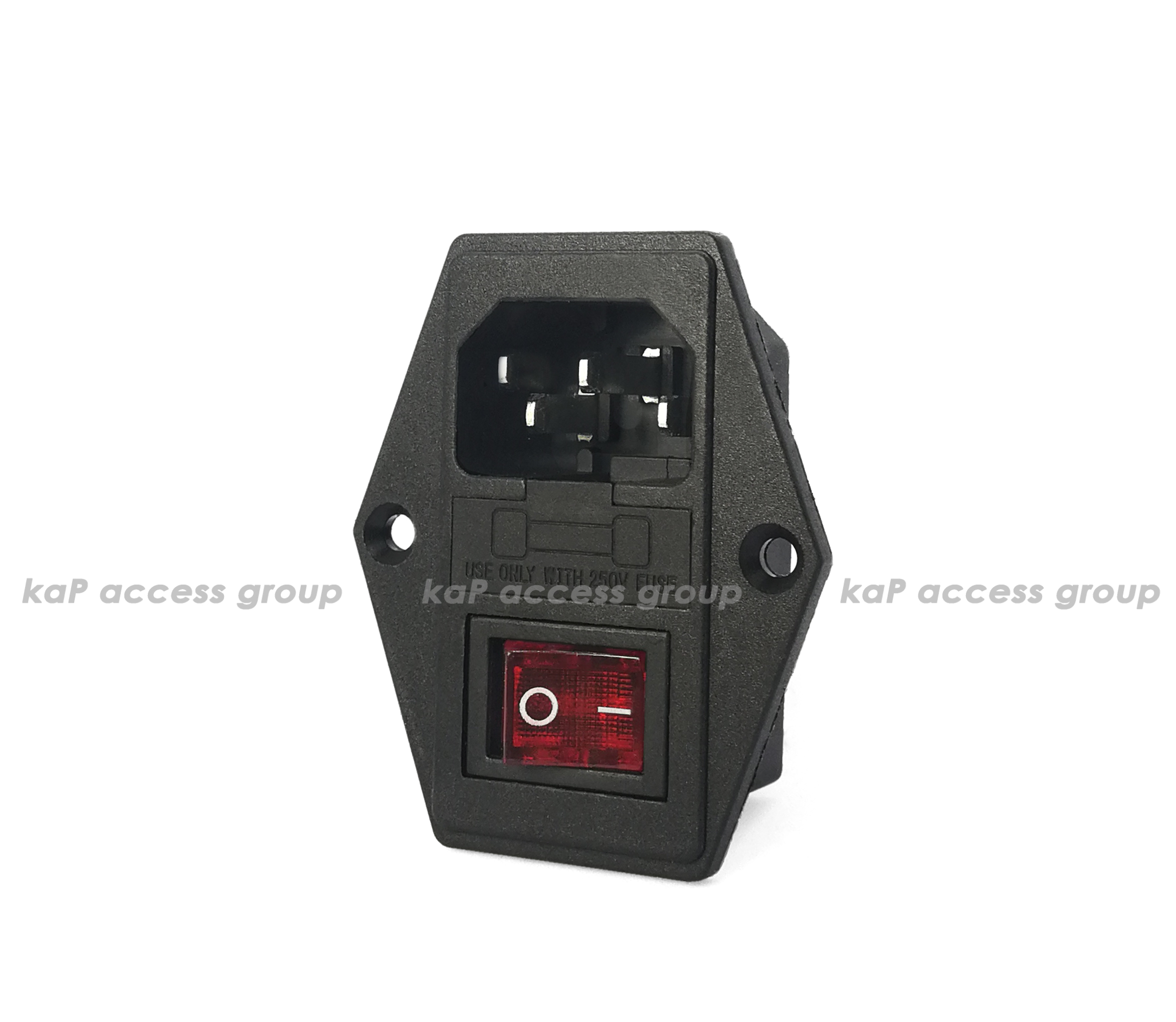 ปลั๊กซ็อกเก็ต INPUT IEC 320 แบบ C14 มีช่องเสียบฟิวส์ และ Switch On-Off