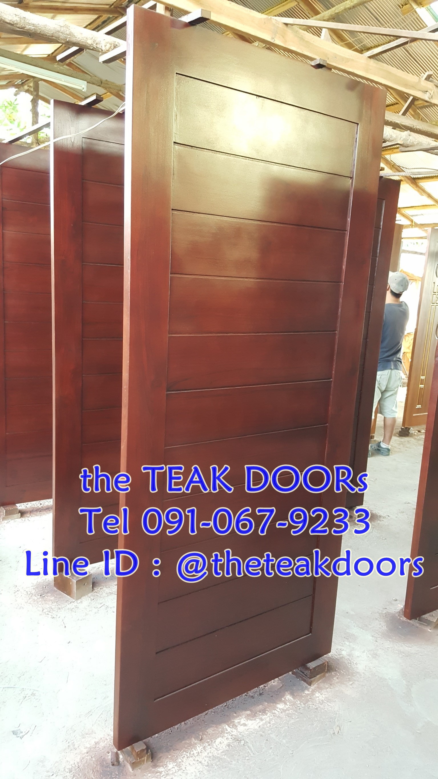 TD194 ประตูไม้สัก บานโมเดิร์น ขนาด 80x200ซม.