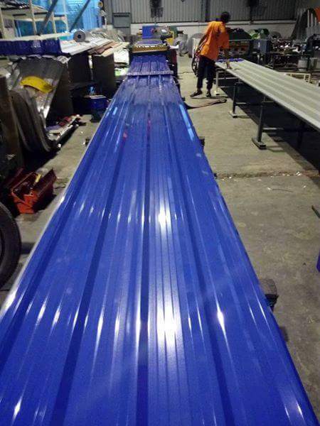 เมทัลชีทแผ่นตรงสีน้ำเงินหนา0.35มิล หน้ากว้าง 76 ซม./เมตรละ